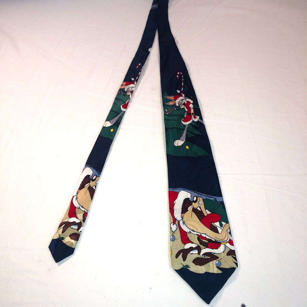 VINTAGE 1995 Men’s Looney Tunes Christmas Tie - Picture 1 of 5